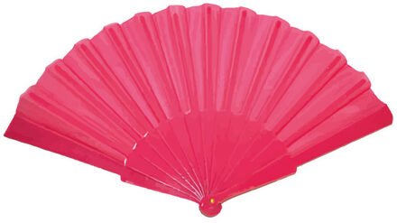 Funny Fashion Handwaaier/Spaanse waaier roze polyester - Verkleedattributen