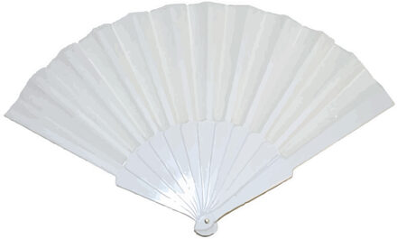 Funny Fashion Handwaaier/Spaanse waaier wit polyester - Verkleedattributen