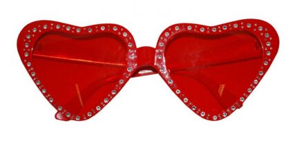 Funny Fashion Hartjes bril rood