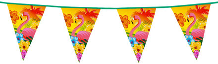 Funny Fashion Hawaii vlaggenlijn met flamingo 6 m