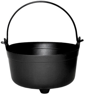 Funny Fashion Heksenketel/kookpot - zwart - kunststof - dia 24 cm - Feestdecoratievoorwerp