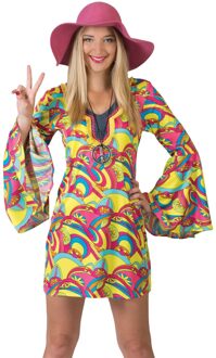 Funny Fashion Hippie Kostuum | Hannah De Hippie | Vrouw | Maat 40-42 | Carnaval kostuum | Verkleedkleding