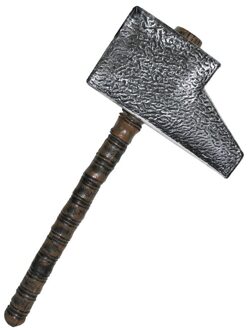 Funny Fashion Horror/Halloween decoratie wapens - grote hamer - grijs - 53 cm