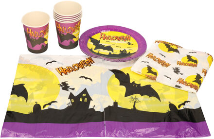 Funny Fashion Horror themafeest/kinderfeest tafelversiering 6-persoons - Feesttafelkleden Multikleur