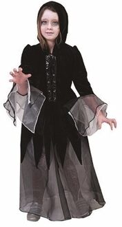 Funny Fashion Horror vampier jurk / kostuum voor meisjes - Halloween outfit - zwart - verkleedkleding 152 (12 jaar)