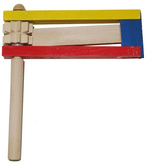 Funny Fashion Houten ratelaar in 3 kleuren - geluid makers - Ratel Multi