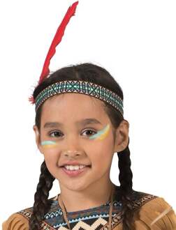 Funny Fashion Indianen hoofdband met veer kinderen