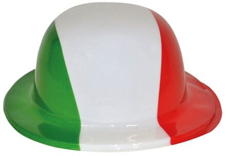 Funny Fashion Italie bolhoed - plastic - volwassenen - Italiaanse vlag kleuren - hoeden