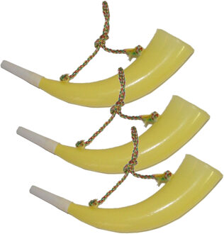 Funny Fashion Jachthoorn toeter voor Oktoberfest/Alpen - Multipak van 3x stuks - plastic - 30 cm - feestartikelen