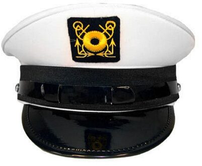 Funny Fashion Kapiteins pet wit - Verkleedhoofddeksels