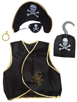 Funny Fashion Kinderen speelgoed verkleed set in Piraten stijl thema 5-delig Multi