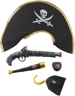 Funny Fashion Kinderen speelgoed verkleed set in Piraten stijl thema 5-delig