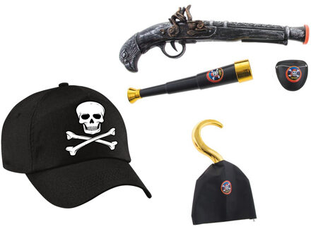 Funny Fashion Kinderen speelgoed verkleed set in Piraten stijl thema 6-delig