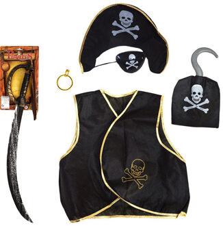 Funny Fashion Kinderen speelgoed verkleed set in Piraten stijl thema 6-delig
