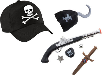 Funny Fashion Kinderen speelgoed verkleed set in Piraten stijl thema 7-delig