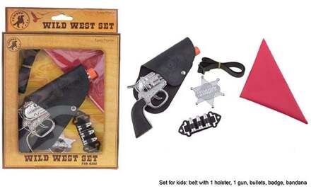 Funny Fashion Kinderen speelgoed verkleed wapens en accessoires set voor cowboys 5-delig - Verkleedattributen Multikleur
