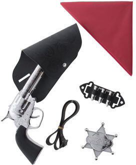 Funny Fashion Kinderen speelgoed verkleed wapens en accessoires set voor cowboys 5-delig