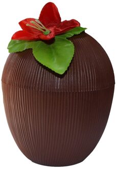 Funny Fashion Kokosnoot drinkbeker - kunststof - 12 x 10 cm - 250 ml - Tropisch/hawaii Multi