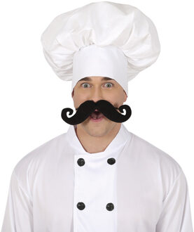 Funny Fashion Koksmuts voor volwassenen - verkleed accessoires - wit - beroepen - chefkok