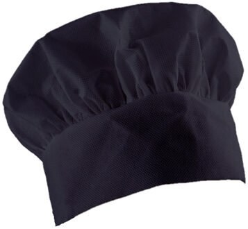 Funny Fashion Koksmuts voor volwassenen - verkleed accessoires - zwart - beroepen - chefkok