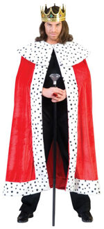 Funny Fashion Koning Kostuum Rode Mantel Cape - one size - carnaval One size