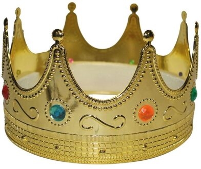 Funny Fashion Koning kroon voor volwassenen Goudkleurig