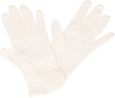 Funny Fashion Korte handschoenen - wit - polyester - volwassenen - verkleedaccessoires