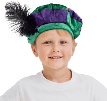 Funny Fashion Luxe pietenmuts - paars - voor kinderen - roetveeg Piet