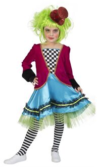 Funny Fashion Mad Hatter Kostuum | Boosaardige Mad Hatter | Meisje | Maat 164 | Carnaval kostuum | Verkleedkleding