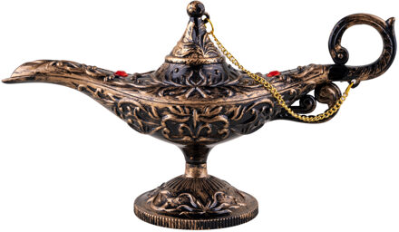 Funny Fashion Magische lamp verkleed accessoire - brons - kunststof - 1001 nacht/Arabisch feest thema wonderlamp
