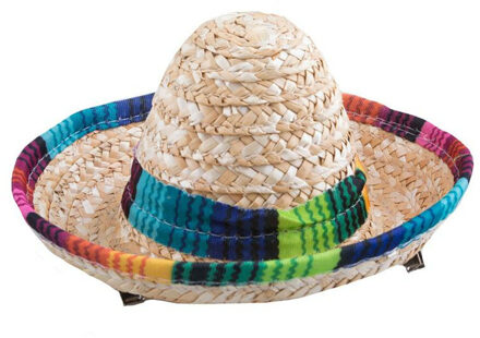 Funny Fashion Mexicaanse mini Sombrero hoedje - carnaval/verkleed accessoires - multi kleuren - stro - Verkleedhoofddeks Multikleur