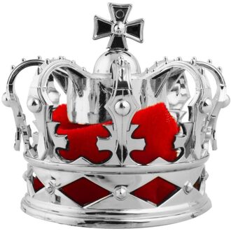 Funny Fashion Mini konings kroontje op clip zilver van 8 cm