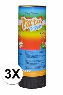 Funny Fashion Mini party poppers 11 cm 3 stuks - Confetti shooters Multi