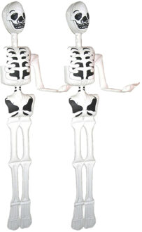 Funny Fashion Opblaasbaar skelet/geraamte 2 stuks Halloween decoratie 180 cm