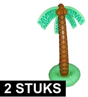 Funny Fashion Opblaasbare palmboom - 2x - 179 cm - Hawaii decoratie - versiering - feestartikelen Multi