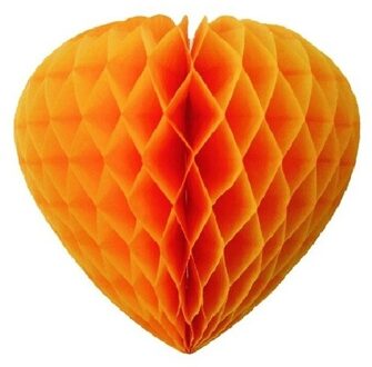 Funny Fashion Oranje feestversiering decoratie hart 30 cm van papier
