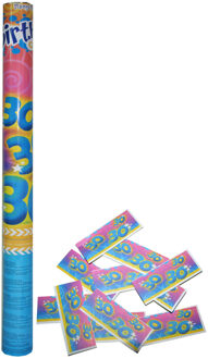 Funny Fashion Party popper/confetti shooter - verjaardag 30 jaar - papier - multi kleuren - 59 cm
