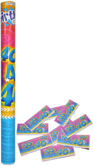 Funny Fashion Party popper/confetti shooter - verjaardag 40 jaar - papier - multi kleuren - 59 cm