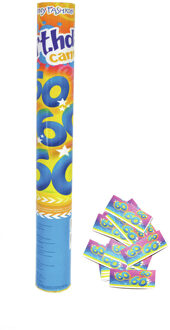 Funny Fashion Party popper/confetti shooter - verjaardag 60 jaar - papier - multi kleuren - 40 cm