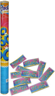 Funny Fashion Party popper/confetti shooter - verjaardag 60 jaar - papier - multi kleuren - 59 cm