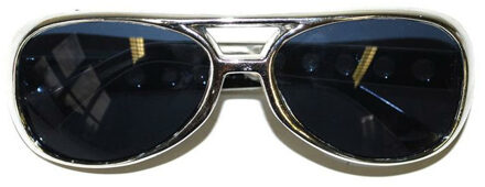 Funny Fashion Party/verkleed bril - metallic zilver
