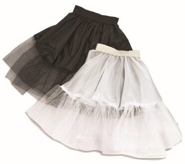 Funny Fashion Petticoat - zwart - kinderen - maat 116-140 - tule - verkleedkleding onderrok - meisjes One size