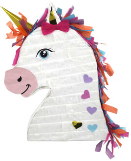 Funny Fashion Pinata van papier - Eenhoorn/unicorn thema - 42 x 30 cm - Feestartikelen verjaardag Multi