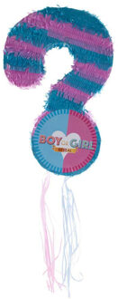 Funny Fashion Pinata van papier - Gender reveal boy/girl thema - 34 x 10 x 51 cm - Feestartikelen verjaardag Multi