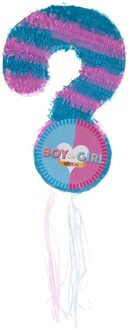 Funny Fashion Pinata van papier - Gender reveal boy/girl thema - 34 x 10 x 51 cm - Geboorte baby/kind - Pinatas Multikleur