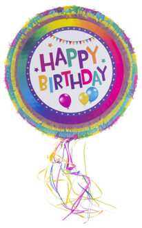 Funny Fashion Pinata van papier - Happy Birthday thema - 50 x 50 cm - Feestartikelen verjaardag Multi