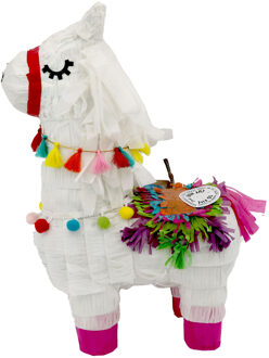 Funny Fashion Pinata van papier Lama thema 39 x 35 cm - Pinatas Multikleur