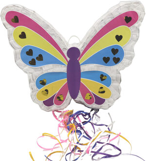 Funny Fashion Pinata van papier - Vlinder - 42x32 cm - Verjaardag Multi