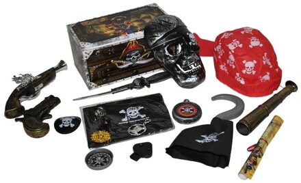 Funny Fashion Piraten carnaval verkleed accessoire set 16 delig - voor kinderen - verkleedkleding Multi