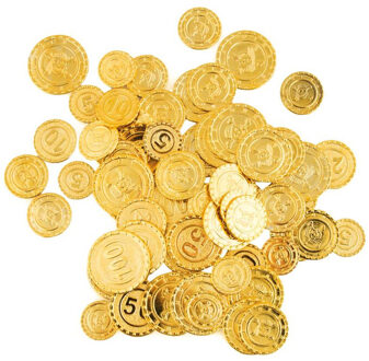 Funny Fashion Piraten schatkist speelgoed munten goud 100x stuks van plastic